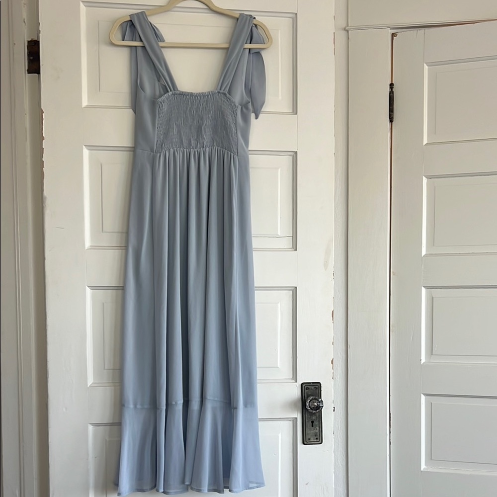 Show Me Your MuMu Blue Midi Chiffon Sundress with Square Neck - Picture 4 of 12